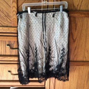 Silk skirt with lace over lay.